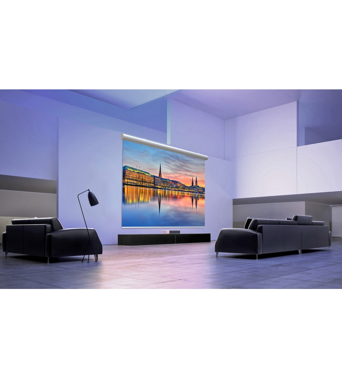SCHERMO PROIEZIONE "POWER" MOTORIZZATO, CON TELO "WHITE" BIANCO OTTICO CLASSICO 250X190CM 124" 4:3 